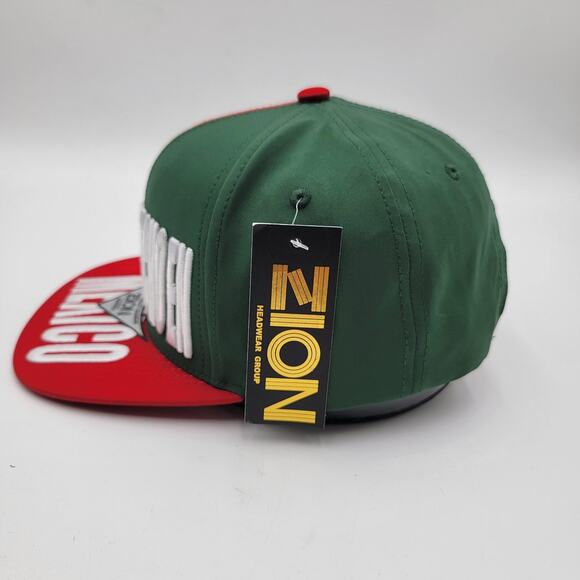 Hecho En Mexico Hat Cap Snap Back Green Red Eagle Flag Embroidered Mens Zion - Picture 2 of 8